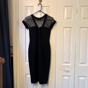 Maggy London Navy Dress with sheer top